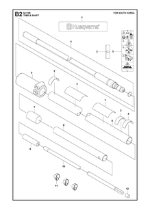 Tube And Shaft Diagram and Parts List for 541RB  Husqvarna Brush Cutter