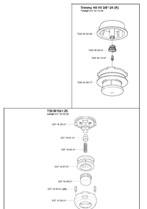 Trimmer Head Diagram and Parts List for 20031800001-20050100000  Husqvarna Edger