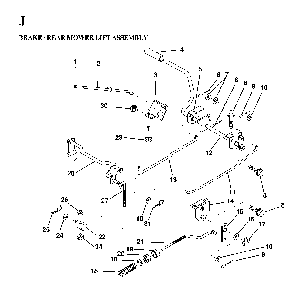 Brake / Rear Mower Lift Diagram and Parts List for LTH130 (HE13H36D, 954820001)(1997-03) Husqvarna Lawn Tractor