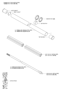 Shaft / Tube Diagram and Parts List for 345RX 2003-05 Husqvarna Brush Cutter