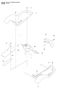Cover 2 Diagram and Parts List for R155AWD (965178701)(2007-03) Husqvarna Lawn Tractor