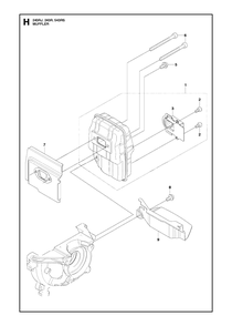 Muffler Diagram and Parts List for 243RJ 20182200001 & Above Husqvarna Trimmer