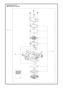 Carburetor Details Diagram and Parts List for 592XP-XPG  Husqvarna Chainsaw