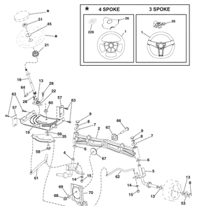 Steering Assembly Diagram and Parts List for 2042LS (96043006200)(2008-11) Husqvarna Lawn Mower