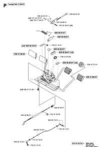 Pedals Diagram and Parts List for RIDER155AWD (965089301)(2006-01) Husqvarna Lawn Mower