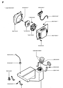 Starter Diagram and Parts List for 250PS 19940600001-19960500000 Husqvarna Pole Saw