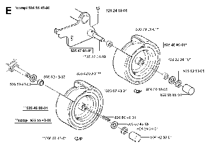 Wheels And Tires Diagram and Parts List for RIDER13BIOCLIP (953520901)(2003-11) Husqvarna Lawn Tractor