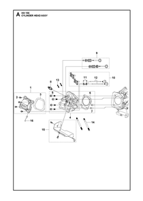 Cylinder Head Assembly Diagram and Parts List for HH196587981301 587981302, 587981303, 587981304 Husqvarna Engine