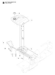 Fuel System Diagram and Parts List for R155 (965178601)(2007-03) Husqvarna Lawn Tractor