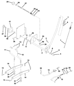 Mower Lift Diagram and Parts List for CT130 (954170017-C)(2000-02) Husqvarna Lawn Tractor