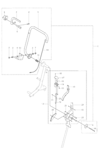 Handlebar Assembly And Throttle Handle Assembly And Wire Assembly Diagram and Parts List for KV750 2007-06 Husqvarna Table Saw Accessories