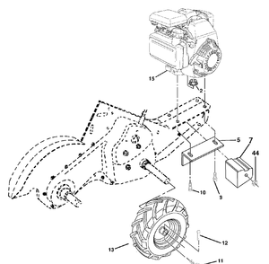 Mainframe, Right Side Diagram and Parts List for DRT900H (96093001204)(2013-03) Husqvarna Cultivator