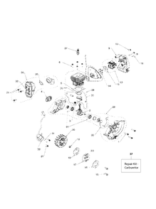 Engine Diagram and Parts List for 129R 967193301 Husqvarna Brush Cutter