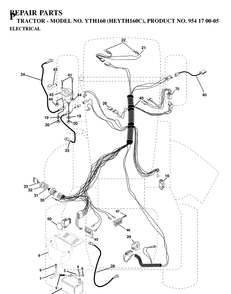Electrical Diagram and Parts List for YTH160 (HEYTH160C)(1997-02) Husqvarna Lawn Tractor
