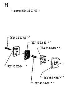 Muffler Diagram and Parts List for 35 19902200001 & Above Husqvarna Chainsaw