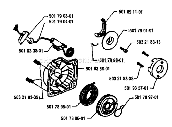 Page K Diagram and Parts List for 24H 1992-04 Husqvarna Trimmer