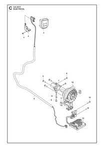 Electrical Diagram and Parts List for 525IRXT  Husqvarna Brush Cutter