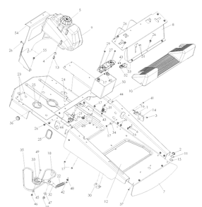 Chassis / Frame  1 Diagram and Parts List for Z4824 (968999512)(2007-04) Husqvarna Lawn Mower