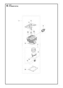 Cylinder Piston Diagram and Parts List for 331R 20191400001 & Above Husqvarna Brush Cutter