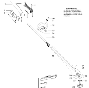 Shaft And Handle Diagram and Parts List for 129LDX 967146501 Husqvarna Edger