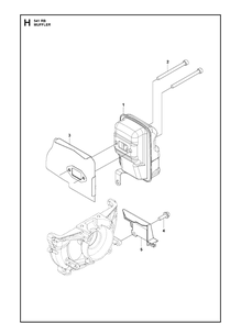 Muffler Diagram and Parts List for 541RB  Husqvarna Brush Cutter