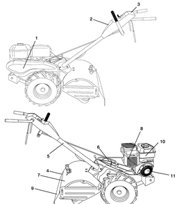 Decals Diagram and Parts List for 650RTT (96093000203)(2008-09) Husqvarna Tiller