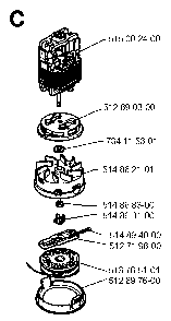 Motor Diagram and Parts List for 19961400001  Husqvarna Trimmer