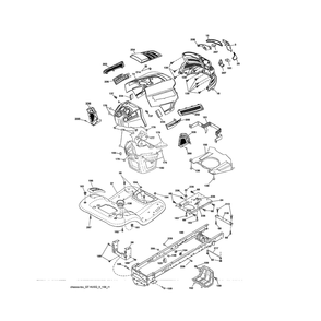 Chassis Diagram and Parts List for YTH18542-960430172  Husqvarna Lawn Tractor