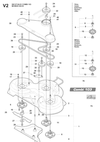 Mower Deck / Cutting Deck 3 Diagram and Parts List for RIDER175 (966828501)(2008-05) Husqvarna Lawn Mower