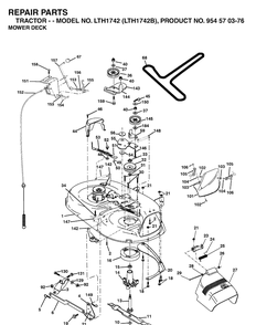 Mower Deck / Cutting Deck Diagram and Parts List for LTH1742-LTH1742B 2002-12 Husqvarna Lawn Tractor