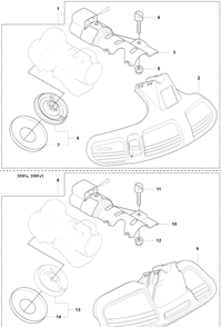 Guards / 355fx / 355fxt Diagram and Parts List for 355 2007-07 Husqvarna Brush Cutter