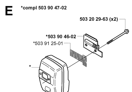 Muffler Diagram and Parts List for 240RBD 20004000001-Current Husqvarna Brush Cutter