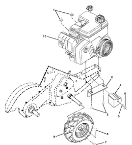 Mainframe, Right Side Diagram and Parts List for CRT61 (954140022A)(1997-07) Husqvarna Tiller