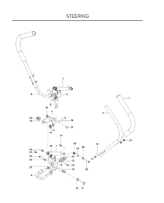 Steering Diagram and Parts List for RZ3016CA (966612302)(2011-03) Husqvarna Lawn Mower