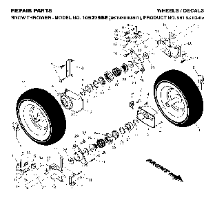 Wheels And Tires Diagram and Parts List for 10527SBE (96193000901, 961930009)(2006-05) Husqvarna Snow Blower