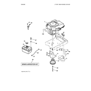 Engine Diagram and Parts List for 96041039300  Husqvarna Lawn Tractor