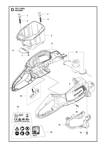 Housing Diagram and Parts List for 136LIHD45 (967193701)(20150900001-Current) Husqvarna Hedge Trimmer