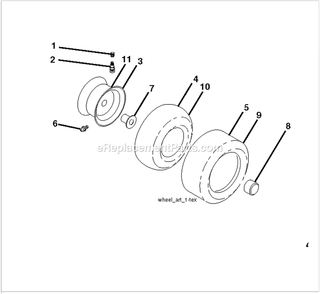 Wheel Diagram and Parts List for TS148XK  Husqvarna Lawn Tractor