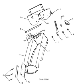 Control Panel / Discharge Chute 2 Diagram and Parts List for 1830SB (96193005000)(2009-08) Husqvarna Snow Blower