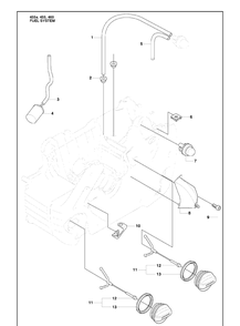 Fuel System Diagram and Parts List for 455E 2009-10 Husqvarna Chainsaw