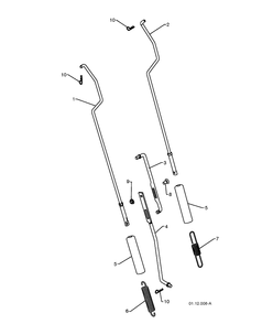 Handle Diagram and Parts List for ST268EP 2009-08 Husqvarna Snow Blower