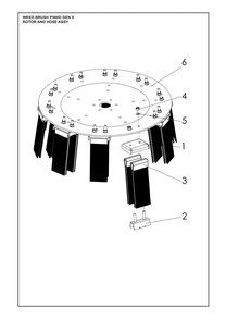 Rotor And Hose Assembly Diagram and Parts List for ARWB580XV1  Husqvarna Lawn Tractor Accessories