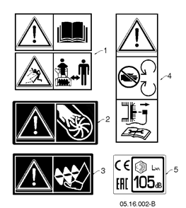 Decals 3 Diagram and Parts List for ST227 (97046900100)(2020-05) Husqvarna Snow Blower