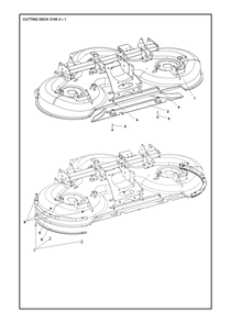61/155cm Cutting Deck Diagram and Parts List for 155XP500D  Husqvarna Lawn Tractor Accessories