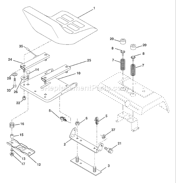 Page H Diagram and Parts List for GTH2254XPB (954571229) (2004-08) Husqvarna Lawn Tractor