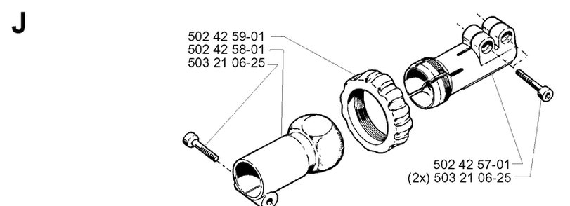 Shaft Diagram and Parts List for 235P 19970500001-Current Husqvarna Pole Saw