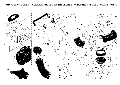 Frame And Engine Diagram and Parts List for R152SVBBC (95417024202, 954170242)(2005-04) Husqvarna Lawn Mower