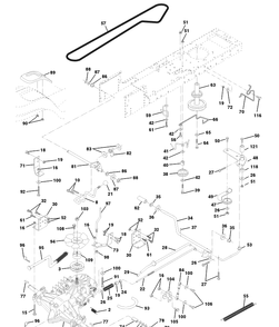 Drive Diagram and Parts List for LTH120 (954140013A)(1997-12) Husqvarna Lawn Mower