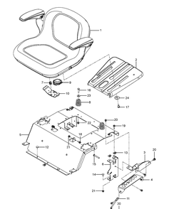 Seat Diagram and Parts List for Z248F (96766580100)(2017-02) Husqvarna Lawn Mower
