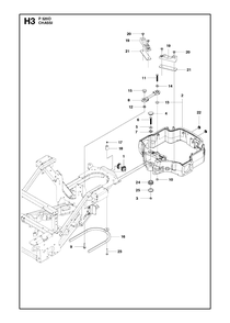 Chassis / Frame 3 Diagram and Parts List for P520D 20120100001 - 20143999999 Husqvarna Lawn Tractor